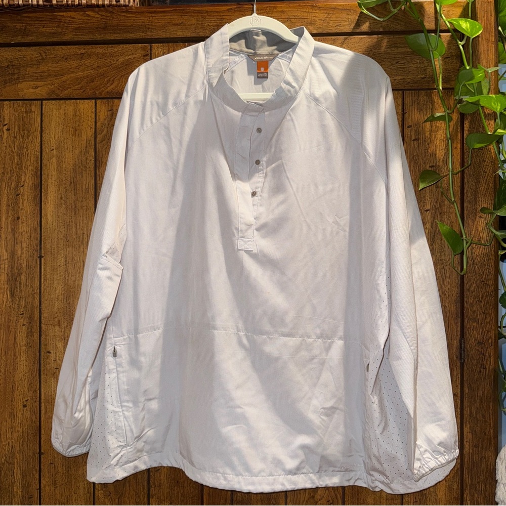 Eddie Bauer White Althetic Windbreaker Jacket